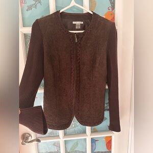 Peter Nygard Chocolate Brown Textured Blazer